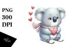 Cute Baby Koala Winter PNG Product Image 3