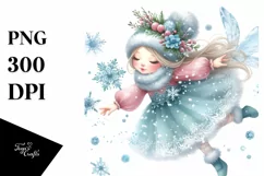 Tumbling Cute Fairy Snow Flakes PNG Product Image 3