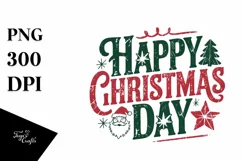 Happy Christmas Day Christmas File PNG Sublimation File Product Image 1