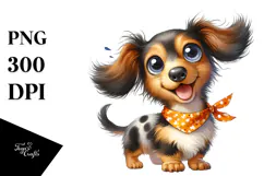 Cute Cartoon Dachshund PNG Product Image 1
