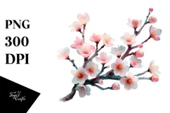 Cherry Blossom Watercolor PNG Product Image 1