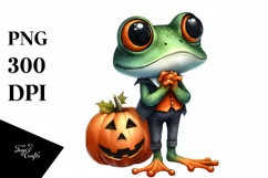 Watercolor Frog Halloween Clipart | Clipart Product Image 3