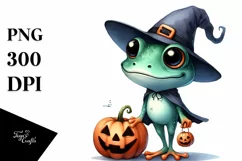 Watercolor Frog Halloween Clipart | Clipart Product Image 1