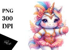 Colorful Baby Unicorn with Dancer&#039;s Outfit PNG Product Image 3