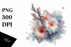 Abstract Shiny Gladiolus Made of PNG Product Image 1