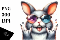 Funny Bunny Sunglasses Rocker Clipart Product Image 3