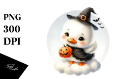 Cute Baby Swan Standing on Cloud, Transparent PNG Product Image 1