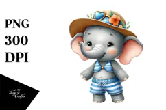 Baby Elephant Wearing Beachwear PNG Product Image 1