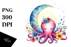 Sleeping Moon Sticker Clipart Product Image 1