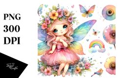 Colorful Small Cute Fairy | Sublimation Clipart Product Image 1