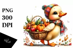 Colorful Baby Duck Autumn Vegetables | Sublimation | Clipart Product Image 3