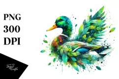 Vibrant Watercolor Duck, Transparent PNG Product Image 3