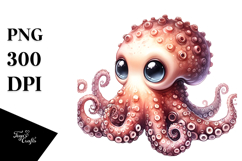 Digital Baby Octopus PNG Product Image 1