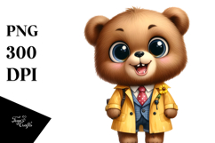 Baby Bear Raincoat Expression | Sublimation | Clipart Product Image 1
