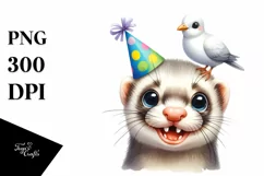 Goofy Ferret Party Hat | Sublimation | Clipart Product Image 3