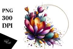 Glossy Colorful Crocus, High-Res PNG Product Image 1