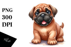Happy Cartoon Bullmastiff, Transparent PNG Product Image 1
