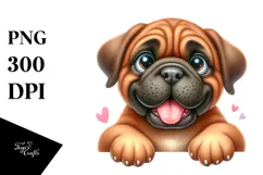 Cute Cartoon Bullmastiff, PNG Product Image 1