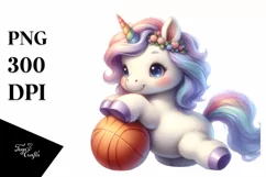 Cute Baby Unicorn Playing Basketball Product Image 3