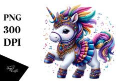 Colorful Baby Unicorn in Dancer&#039;s Attire PNG Product Image 3