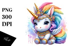 Colorful Baby Unicorn in Dancer&#039;s Attire PNG Product Image 3