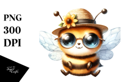 Cute Baby Bee with Hat, PNG Product Image 1