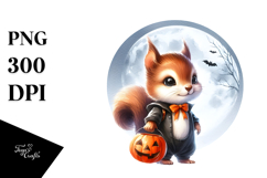 Cute Baby Squirrel with Halloween Costume PNG Product Image 1