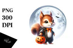 Cute Baby Squirrel with Halloween Costume PNG Product Image 1