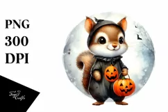Cute Baby Squirrel with Halloween Costume PNG Product Image 1