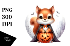 Cute Baby Squirrel with Halloween Costume PNG Product Image 1