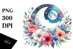 Whimsical Moon Clouds | Sublimation | Clipart Product Image 1