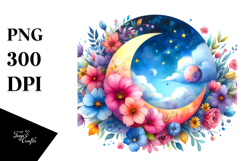 Whimsical Moon Clouds | Sublimation | Clipart Product Image 1