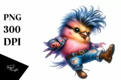 Cute Baby Bird with Cool Haircut PNG Product Image 3
