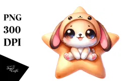 Smiling Baby on Star, Transparent PNG Product Image 1