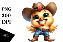 Farm Cowboy Chicken | Sublimation | Clipart Product Image 1