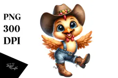 Farm Cowboy Chicken | Sublimation | Clipart Product Image 1