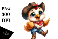 Farm Cowboy Chicken | Sublimation | Clipart Product Image 1