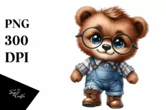 Bear with Funny Haircut and Flower | Clipart Product Image 1