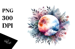 Abstract Moon Foliage Clouds | Sublimation | Clipart Product Image 1