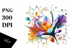 Watercolor Luxury Flower Splash Clipart Product Image 3