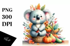 Artistic Koala,Basket of Vegetables |Clipart Product Image 1