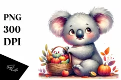 Artistic Koala,Basket of Vegetables |Clipart Product Image 1