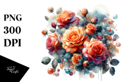 Colorful Abstract Orange Roses PNG Product Image 1