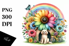 Watercolor DOG House | Large Flower Clipart Product Image 3