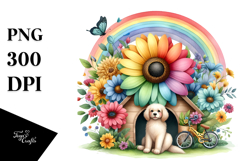 Watercolor DOG House | Large Flower Clipart Product Image 1