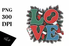 Retro Love Christmas Png Product Image 5