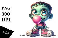 Funny Frankenstein with Mismatched Shoes PNG Product Image 1
