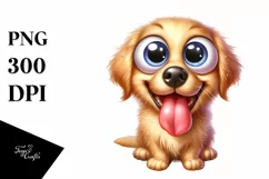 Funny Golden Retriever Sitting Up | Sublimation | Clipart Product Image 1