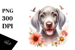 Cute Baby Weimaraner, PNG Product Image 1