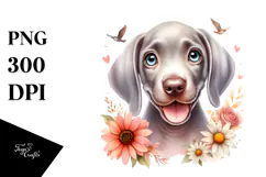 Watercolor Baby Weimaraner PNG Product Image 1
